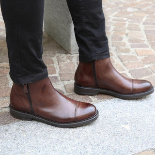 Duca di Morrone Round Toe Ankle Boots